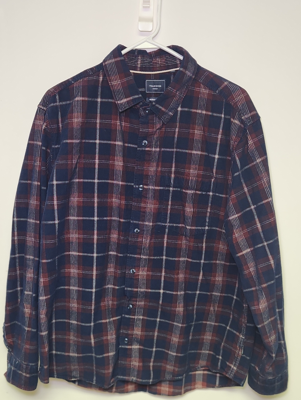 7DIAMONDS Lost Highway Men’s 2XL Plaid Shirt 100% Cotton Textured